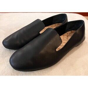 BIRDIES Black Leather Slip On Loafer Shoes Women's Size 10.5 The Starling Flats